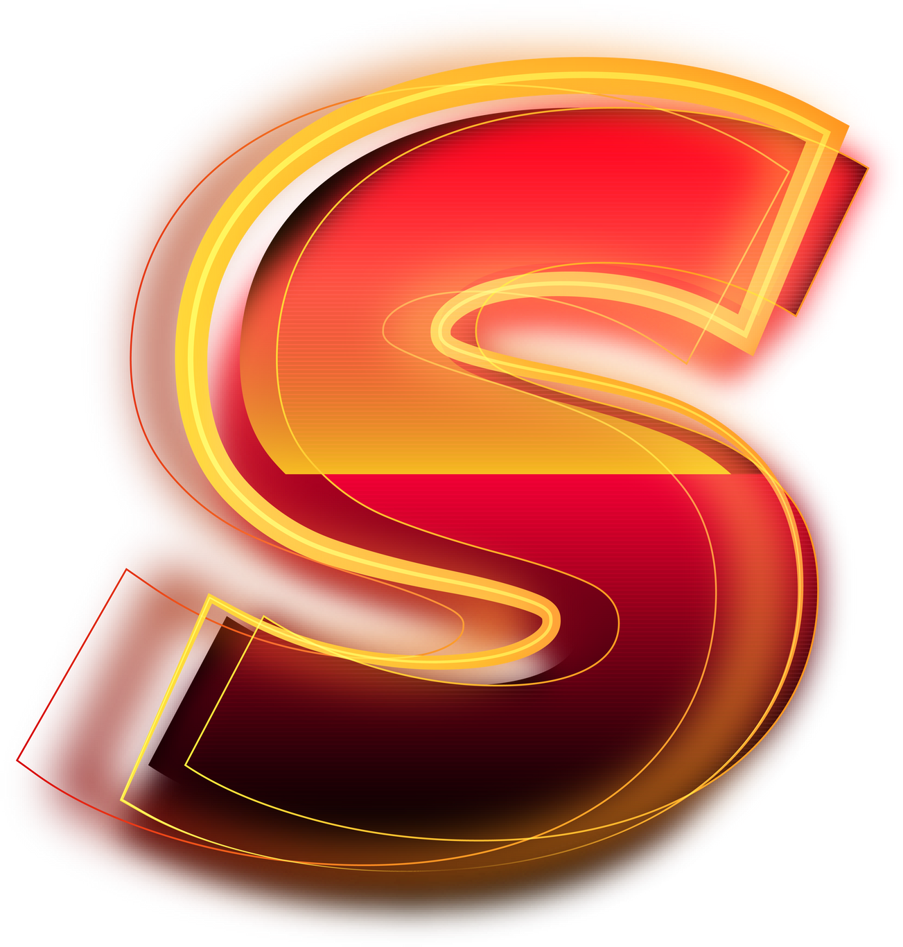 Red Hot Fire Alphabet Letter S